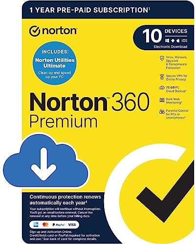 Norton 360 Premium + Utilities 2024 - Antivirus & Utility, 10 Devices, 1-year subscription -  Media EU S.à r.l.