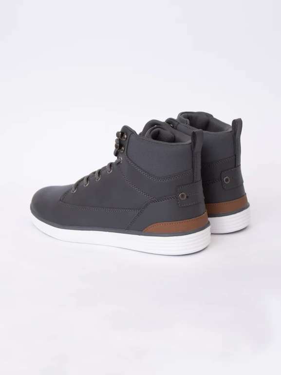 Men's Lace Up Leather Staiger High Tops Grey £22.09 @ Crosshatch Clothing