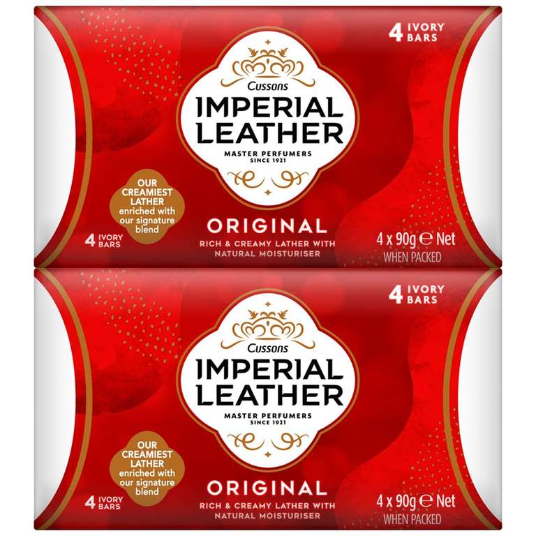 Imperial Leather Bar Soap Original Classic Cleansing Bar, Gentle Skin Care, Bulk Buy, Pack of 8 x 90 g bars. £3.83 - £4.28 S&S