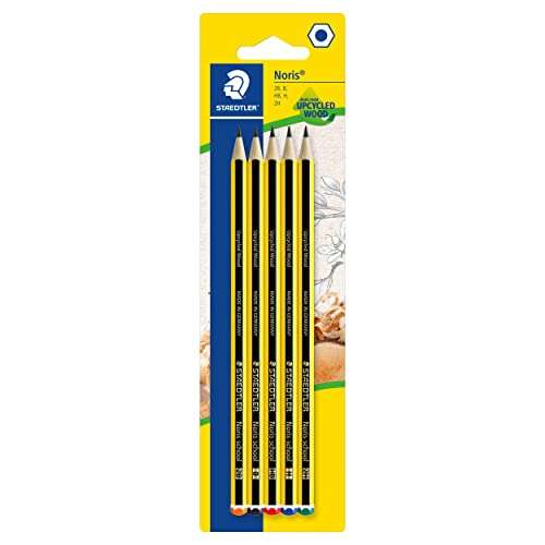 STAEDTLER Noris pencils in assorted grades, pack of 5 - £1.50 (Prime) @ Amazon