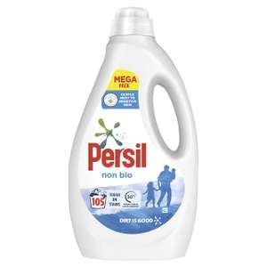 Persil Non Bio 100% recyclable bottle Laundry Washing Liquid Detergent tough on stains, 105 wash 2.835Ltr - £10.10 or less with Sub & Save