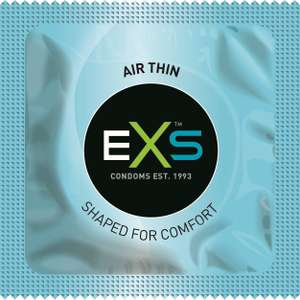 EXS Air Thin Condoms, Ultra Thin Extra Feel Latex Condoms - 100 Pack - Expiry October 2028 - Sold By Health Plus Living