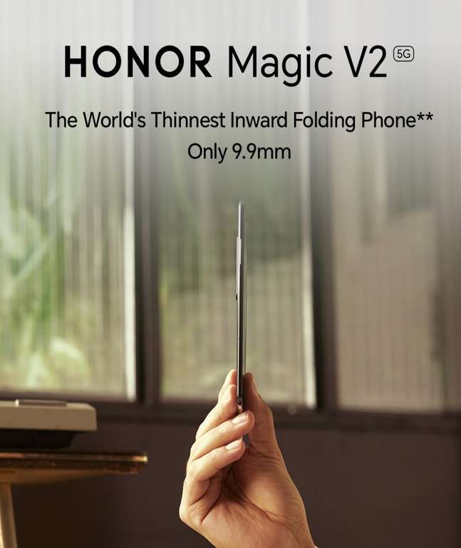 HONOR Magic V2 5G 16GB+512GB, Purple , Dual Sim Card + Free 66w SuperCharge Adapter (Using £500 Voucher Via Email Subscription)