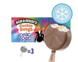 Ben & Jerry's Cookie Dough Peace Pop Ice Cream Lollies 3x80ml now £2 at Sainsbury's (East Dulwich, London)