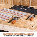 Evolution Power Tools ST1400 Circular Saw Guide Rail/Track with Clamps & Carry Bag - Fits Makita, Bosch, Festool