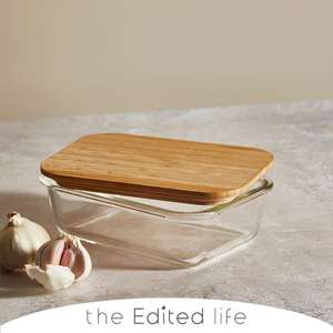 Glass Food Storage with Bamboo Lids Rectangular 990ml - £4 / 1340ml - £5.50 (Free C&C Only)