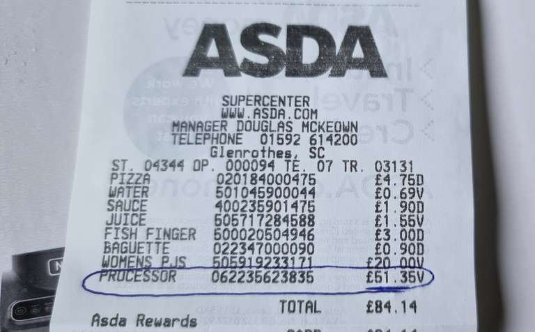 Ninja food processor BN650Uk only £51.36 @ Asda Glenrothes Fife