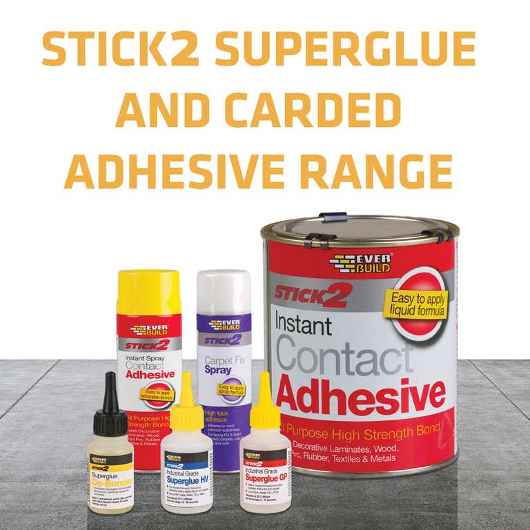 Everbuild Stick2 General Purpose Superglue – Industrial Grade – High  Strength – Rapid Setting – Clear – 20g