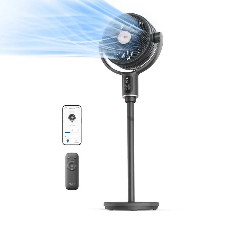 PELONIS by Midea AeroFan Dual Blade 10" Smart WiFi Standing Fan with Remote ( Same Day Delivery sel regions / Alexa ) w/voucher