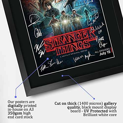 Stranger Things TV Series/Marvel Avengers Infinity War A3 framed Poster Cast Signed (Prime members) sold by Prints Of The World