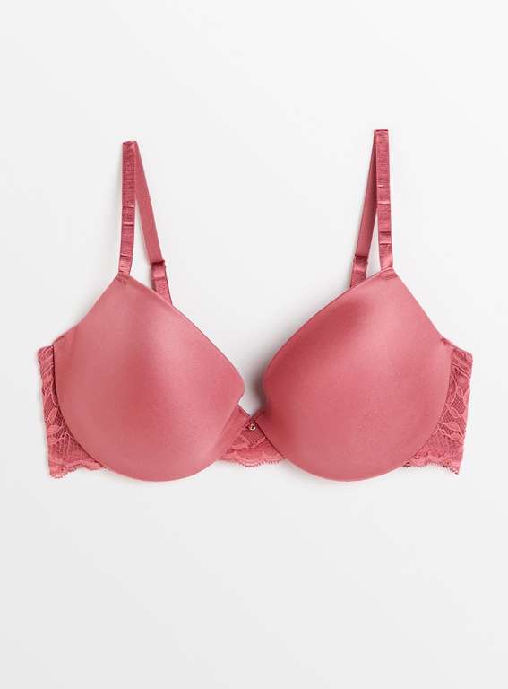Pink Shine Lace Back Padded Bra + Free Click and collect