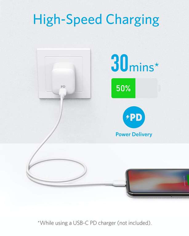 Anker Powerline II 321 USB-C to Lightning Cable A8633 for iPhone and iPad ( 6ft / 2 pack ) @ AnkerDirect UK / FBA