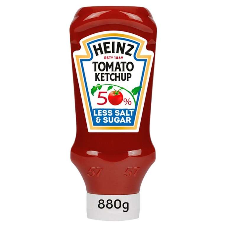 Heinz Tomato Ketchup Reduced Salt and Sugar 2x880gms Bottles (Stevenage