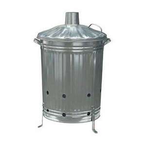 Garden Galvanised Steel Incinerator / Fire Bin with Lid - 85L - £16 + Free Click & Collect @ Homebase