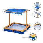 Teamson Kids Wooden Sand Pit with Lid