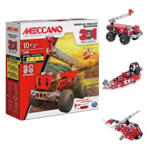 Meccano 3 Model Set [15202] - Fire Engine / Helicopter / Airboat - £5 Using Click & Collect @ Argos