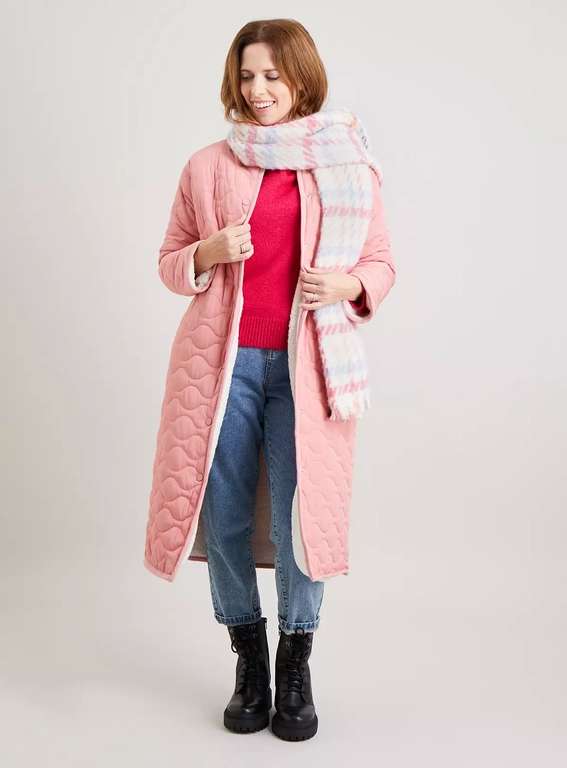 Pink Reversible Quilted/Borg Coat now just £24 with Free Click and collect @ Argos