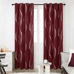 Deconovo Decorative Silver Wave Line Foil Printed Blackout Curtains 55x54 inch FBA Sold by Deconovo-Home