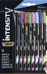 BiC Intensity Fineliners (0.4 mm) – Assorted Colours, 8-pack, (Goodmayes)