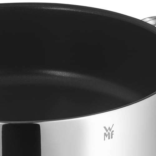 WMF Sauté Pan 28 cm Induction Casserole Dish with Lid 5.0 L Cromargan Stainless Steel Coated, Oven-Safe, High Rim