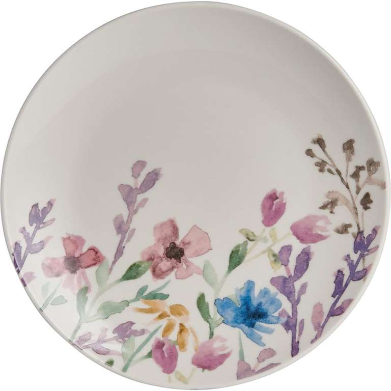 Watercolour Floral 12 Piece Dinner Set - £13 + Free Click and Collect (Select Stores) @ Wilko
