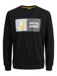 JACK & JONES Men's Jcologan Crew Neck Sweatshirt - Black - Large