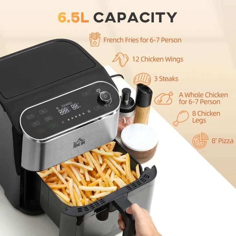 HOMCOM 6.5L 4 in 1 Air Fryer, Air Fry, Bake, Roast and Reheat with Digital Display now £90.94 delivered with code From Aosom
