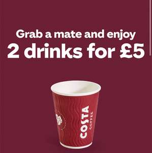 2 drinks from menu board for £5 for Club members via app