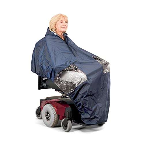 Wheelchair Cape, Windproof, Waterproof and Water resistant Hooded Cape - £13.09 @ Amazon