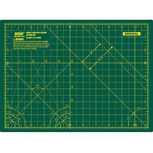 ANSIO Cutting Mat Self Healing A4 Double Sided 5 Layers, Imperial and Metric, Green - £3.97 @ Amazon