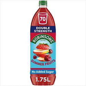 Robinsons Double Strength Summer Fruits / Orange and Pineapple Squash, 1.75 l - £1.75 (£1.58 with subscribe and save) @ Amazon
