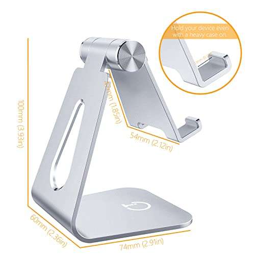 Gritin Phone Stand, Adjustable Phone Holder Stand Dock - Full Aluminum - £6.79 Dispatched By Amazon, Sold By Accer Trading