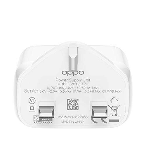 OPPO 65W Supervooc Adapter White - £16.99 @ Amazon