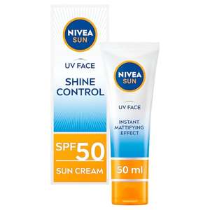 NIVEA Sun UV Face Shine Control SPF 50 Cream (50ml), Protects Against UVA/UVB Rays, for Delicate Facial Skin - saving applied at checkout