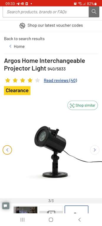 Argos Home Interchangeable Projector Light - £7.50 Free Click & Collect Selected Stores @ Argos