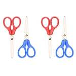 Q-Connect Ergonomic All Purpose Scissors 130mm Stainless Steel Blades Red or Blue Handle (Pack of 2)