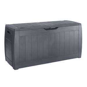 Homebase Essentials Hollywood Outdoor Garden Storage Box 270L - Grey - free C&C