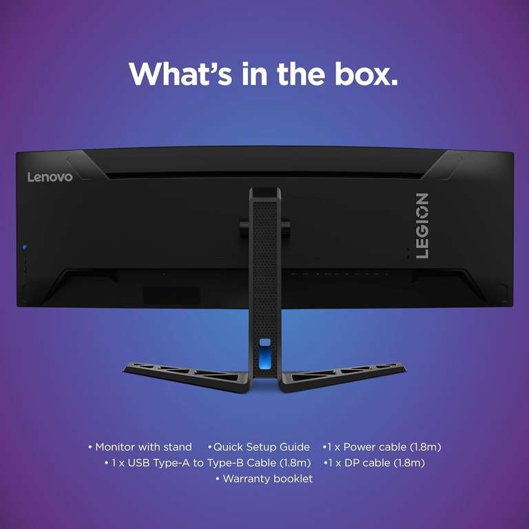 LENOVO Legion R45w-30 44.5" 165hz 5120x1440 1500R curved Gaming Monitor(KVM with USB-C dock+ RJ45 2.5GbE) FreeSync Premium Pro/GSync