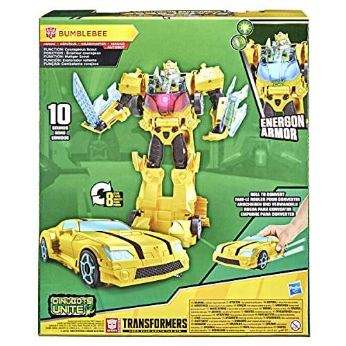 TRANSFORMERS Bumblebee Cyberverse Adventures Dinobots Unite Roll N’ Change Action Figure, 10 Inch F2730 - £10.88 Like New Amazon Warehouse