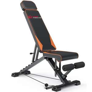 Folding Weight Bench with Resistance Bands 8 Backrest Adjustment for Full Body Exercise (with code) - Sold & Delivered by RATTANTREE LTD