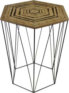 Hexagon Shaped Side End Coffee Table Lift Top with Print - £14.95 sold and dispatched by Online_Street @ Amazon