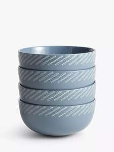John Lewis ANYDAY Wax Resist Lines Stoneware Cereal Bowl (Set of 4) (Blue) - £8 (Free Click & Collect) @ John Lewis & Partners