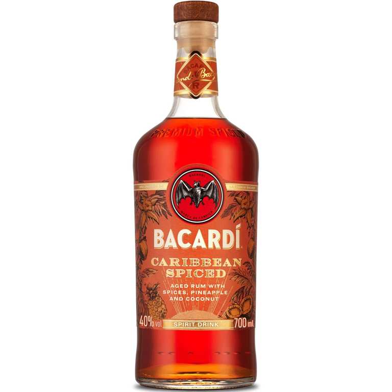 BACARDI Caribbean Spiced Rum Aged Blend Coconut & Pineapple, 40% ABV, 70cl