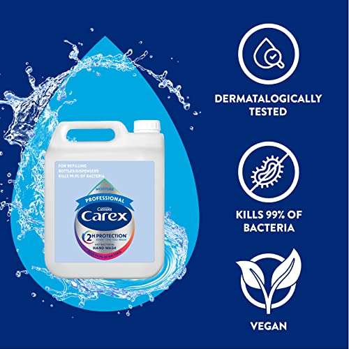 Carex 2x 5L bulk pack Antibacterial Professional Moisture Hand Wash Refills