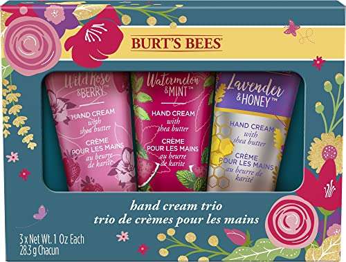 Burt's Bees Hand Cream Trio Spring Gift Set, Shea Butter Hand Cream, Lavender & Honey, Wild Rose & Berry + Watermelon & Mint £11.96 @ Amazon