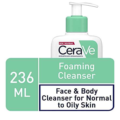 CeraVe Foaming Cleanser for Normal to Oily Skin 236ml with Niacinamide and 3 Essential Ceramides - £7.98 Prime Exclusive @ Amazon