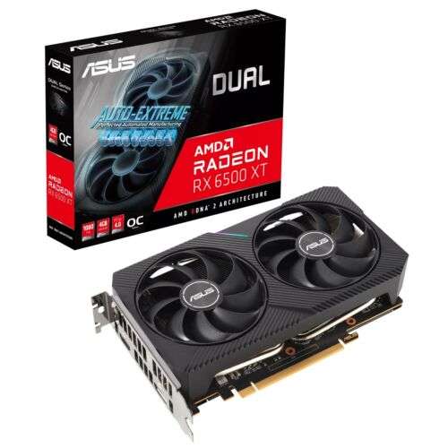 ASUS Dual Radeon RX 6500XT OC Edition AMD 4GB GDDR6 Graphic Card PCI Express 4.0 £134.99 with code @ laptopoutletdirect / eBay