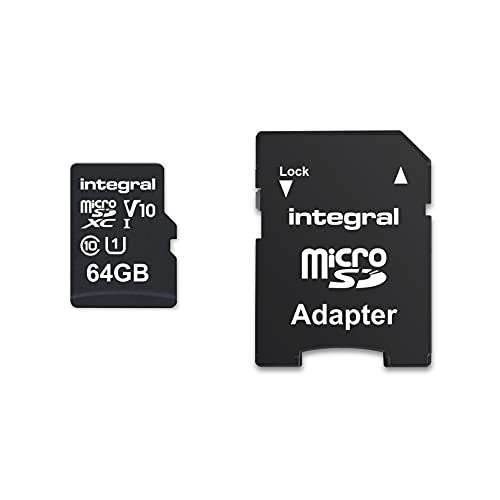 Integral Smartphone and Tablet - Memory Card 64 GB microSDHC/XC 90MB/s Class 10 UHS-I U1 - £5.83 @ Amazon