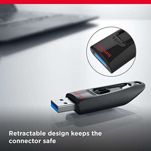 SanDisk 256GB Ultra USB 3.0 Flash Drive, Speed Up to 130 mb/s