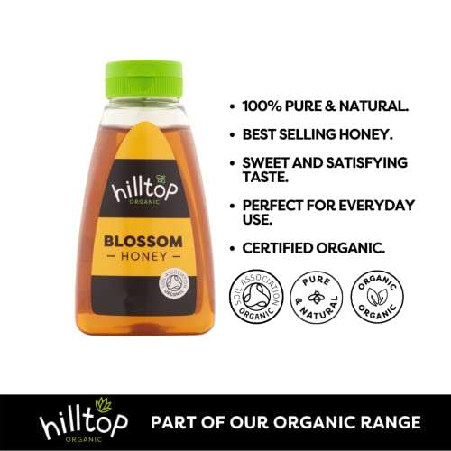 Hilltop Honey - Organic Blossom Honey - Squeezy Bottle - 720g - £4 @ Amazon